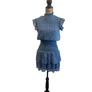 (C-196) Agua womens dress strech size XS blue color shorts‎ sleeves